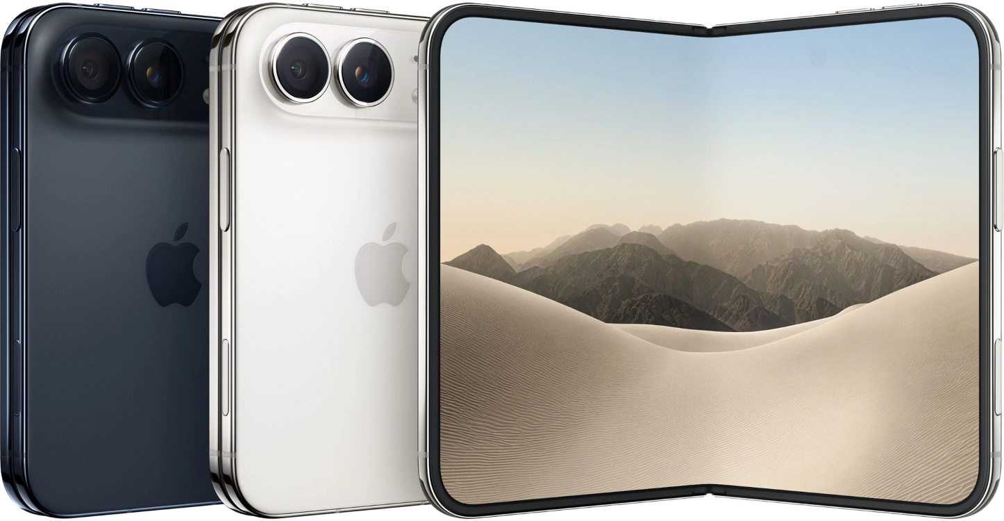 iPhone Duo présenté plié et entièrement ouvert
